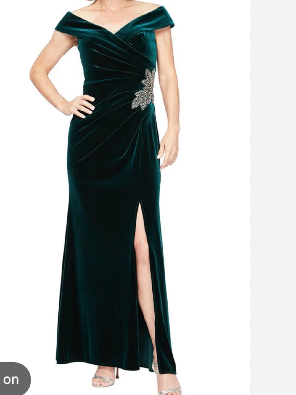 Velvet Emerald Green Floor Length Dress